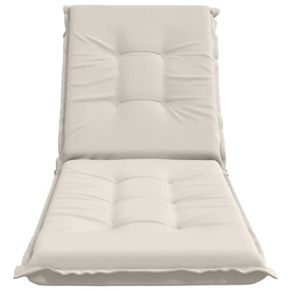 vidaXL Sunlounger Cushion GEMERT 100% Polyester White 190 x 60 x 9 cm 4