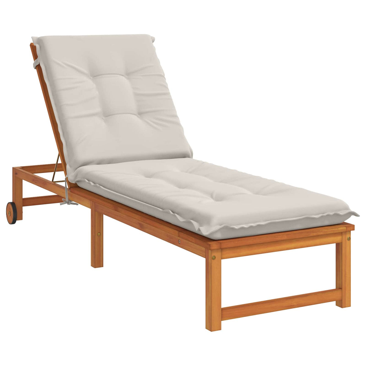 vidaXL Sunlounger Cushion GEMERT 100% Polyester White 190 x 60 x 9 cm 3