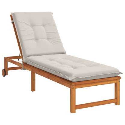 vidaXL Sunlounger Cushion GEMERT 100% Polyester White 190 x 60 x 9 cm 3