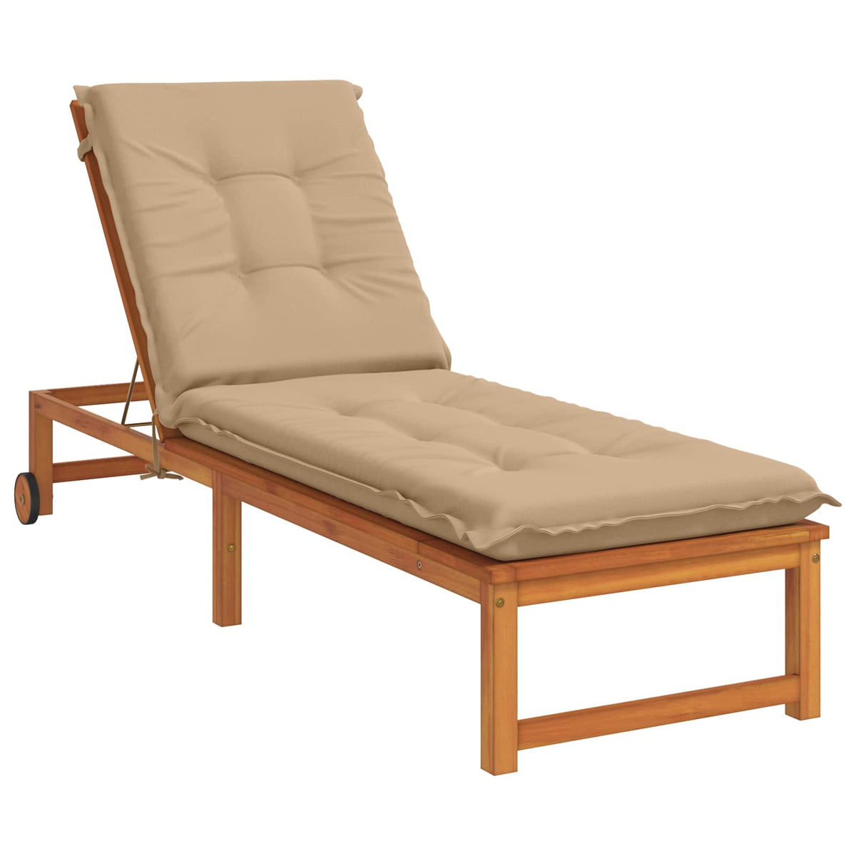 vidaXL Sunlounger Cushion GEMERT 100% Polyester Sand 190 x 60 x 9 cm 3