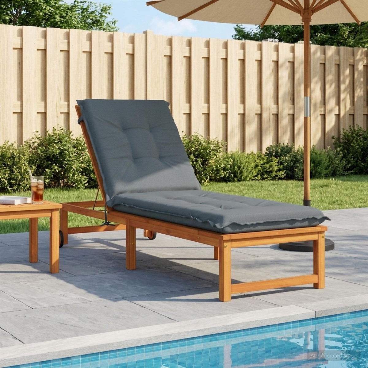 vidaXL Sunlounger Cushion GEMERT 100% Polyester Blue 190 x 60 x 9 cm 1