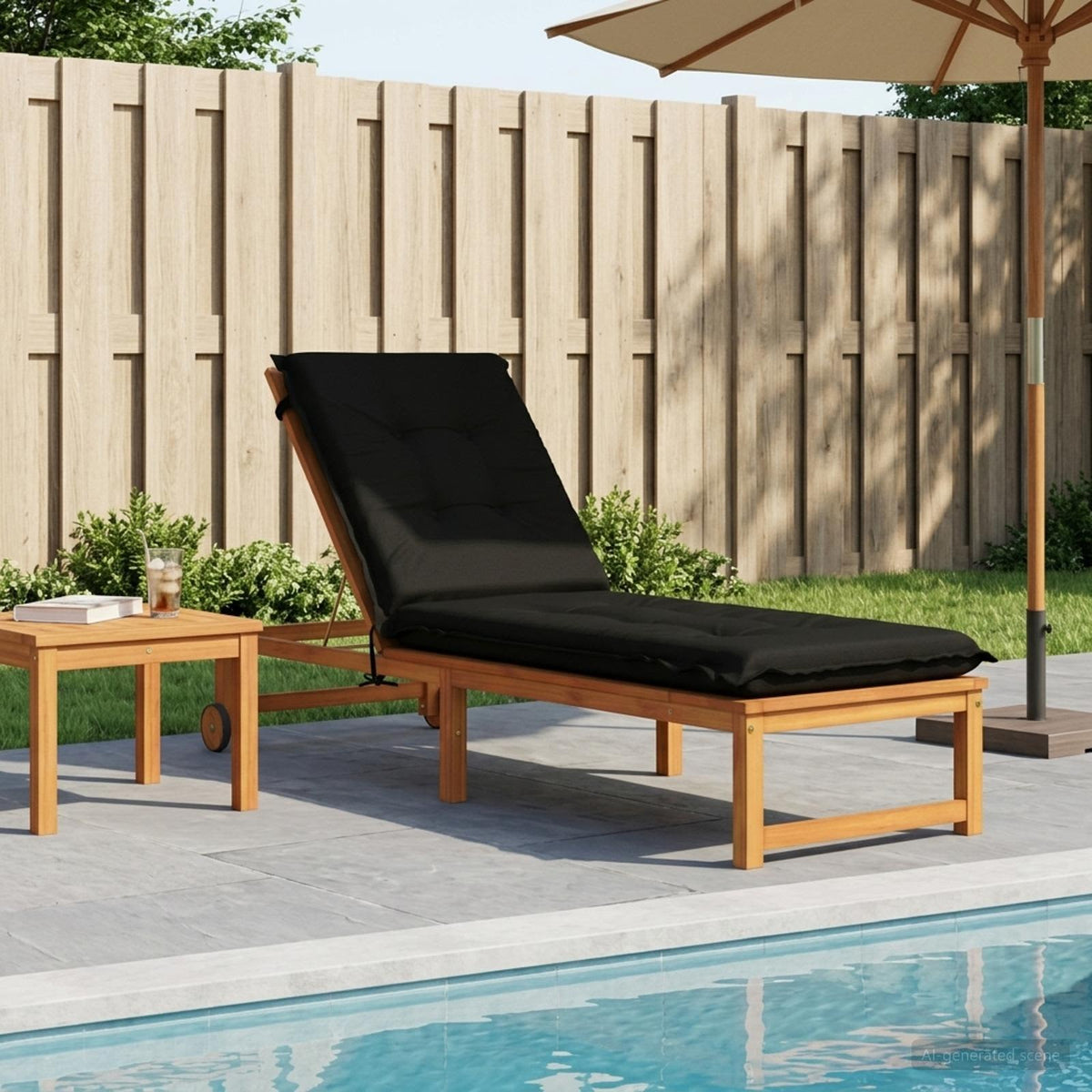 Sunlounger Cushion GEMERT 100% Polyester Black