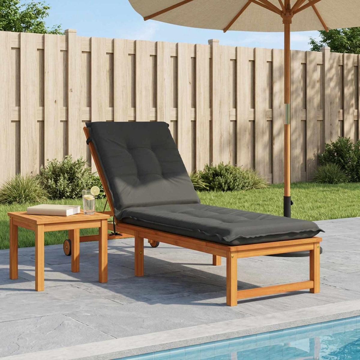 vidaXL Sunlounger Cushion GEMERT 100% Polyester Anthracite 1