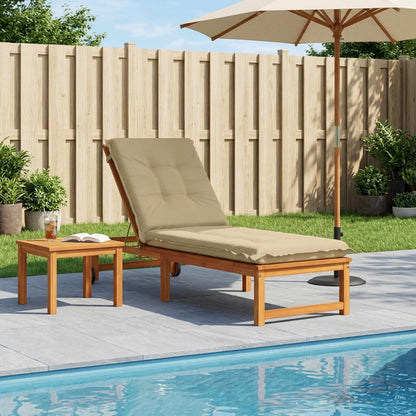 vidaXL Sunlounger Cushion GEMERT 100% Polyester Beige 190 x 60 x 9 cm 1