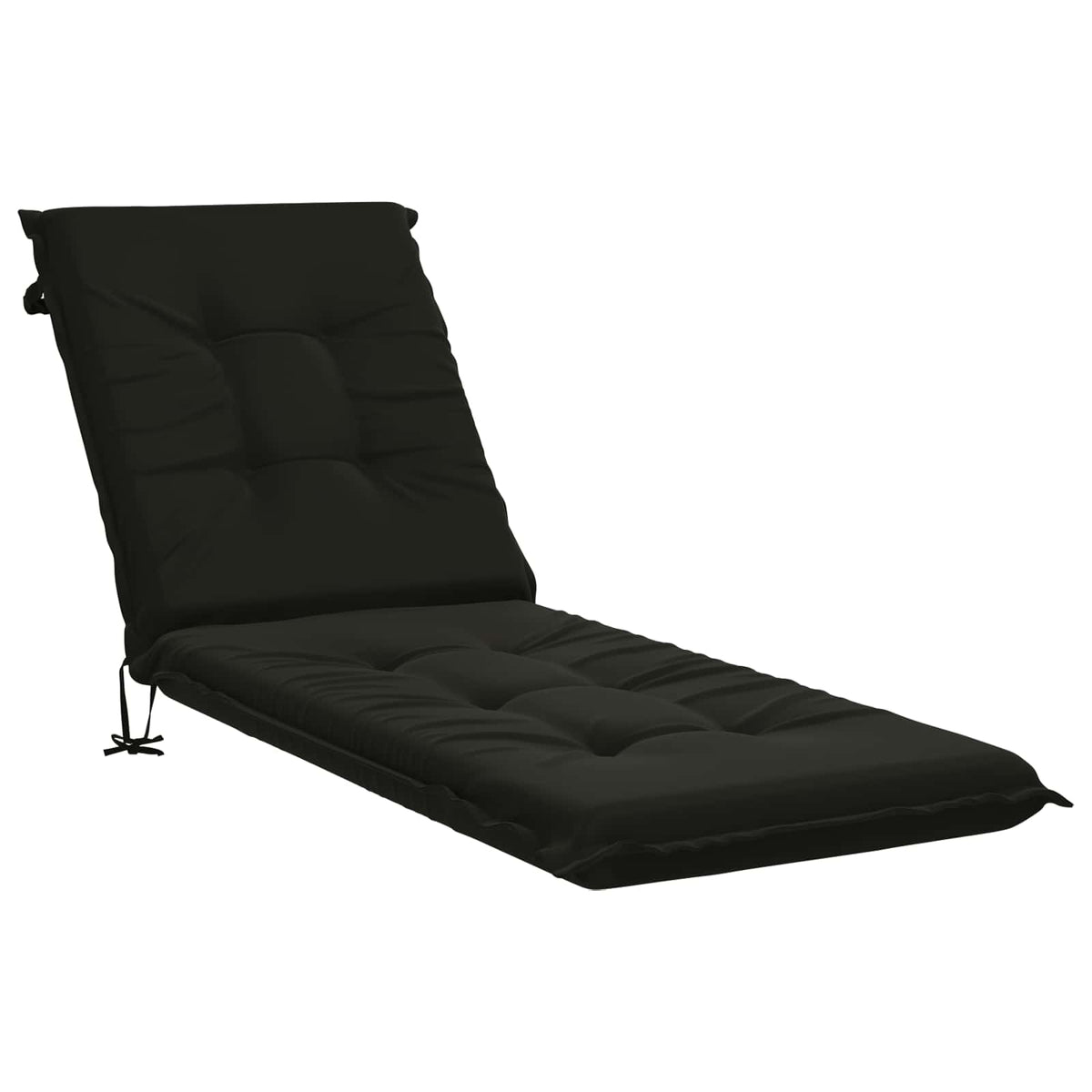vidaXL Sunlounger Cushion GEMERT 100% Polyester Black 190 x 60 x 9 cm 2