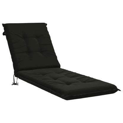 vidaXL Sunlounger Cushion GEMERT 100% Polyester Black 190 x 60 x 9 cm 2