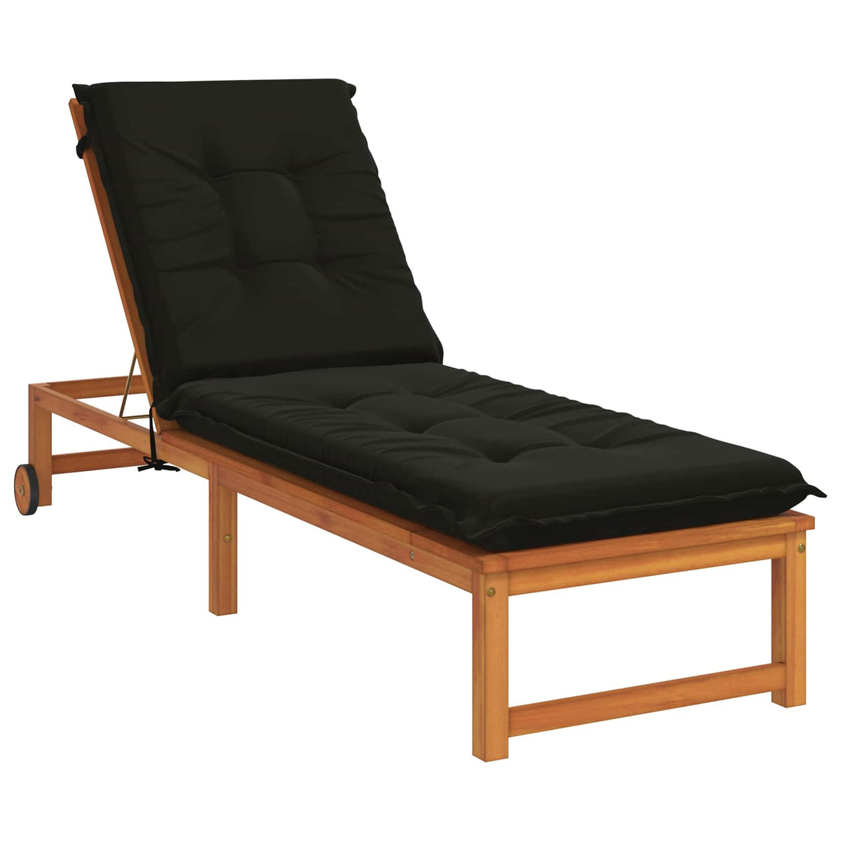 vidaXL Sunlounger Cushion GEMERT 100% Polyester Black 190 x 60 x 9 cm 3