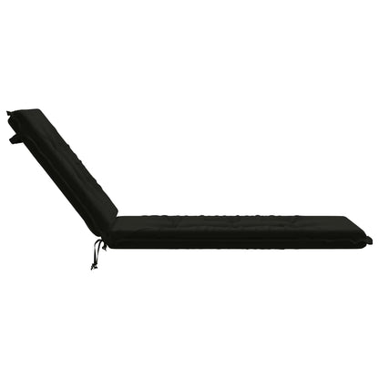 vidaXL Sunlounger Cushion GEMERT 100% Polyester Black 190 x 60 x 9 cm 5