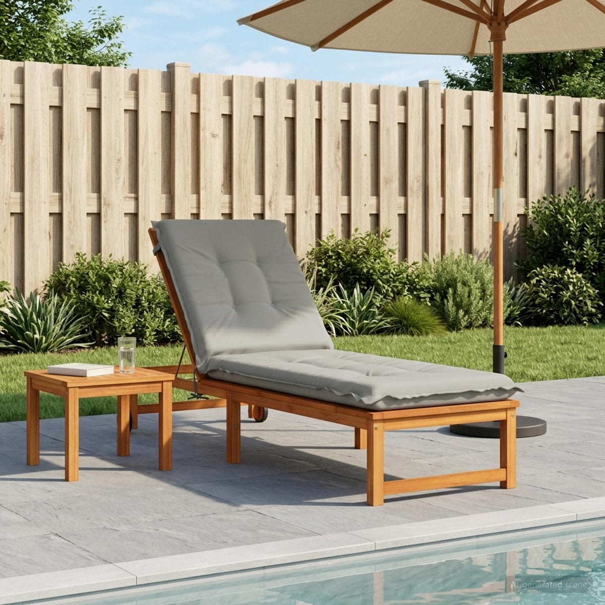 vidaXL Sunlounger Cushion GEMERT 100% Polyester Grey 190 x 60 x 9 cm 1