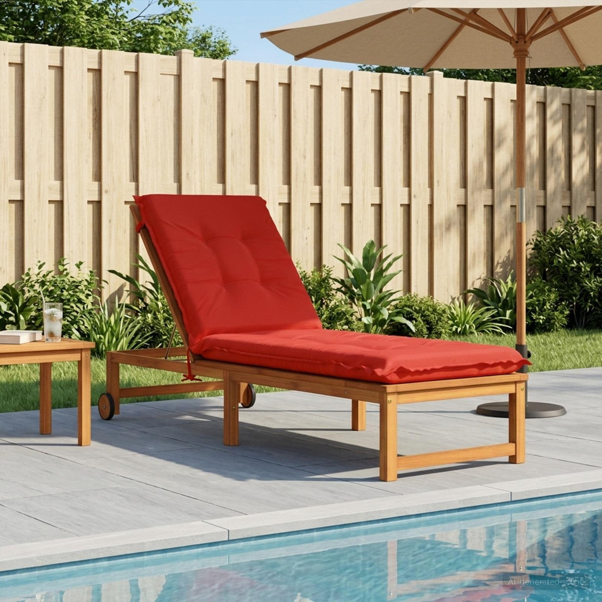vidaXL Sunlounger Cushion GEMERT 100% Polyester Red 190 x 60 x 9 cm 1