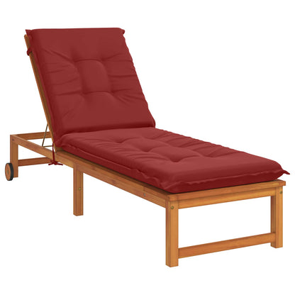 vidaXL Sunlounger Cushion GEMERT 100% Polyester Wine Red 3