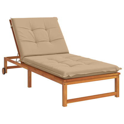 Sunlounger Cushion GEMERT 100% Polyester Melange 190 x 70 x 9 cm Sand