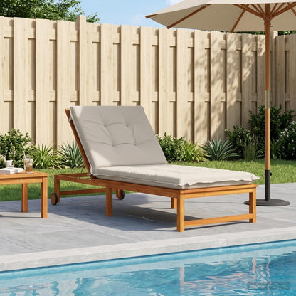 Sunlounger Cushion GEMERT 100% Polyester Melange 190 x 70 x 9 cm White