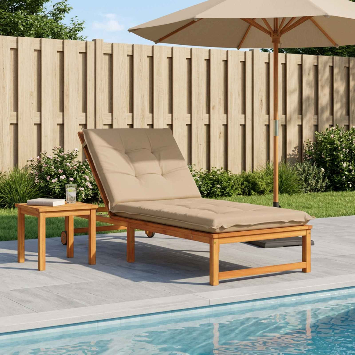 Sunlounger Cushion GEMERT 100% Polyester Melange 190 x 80 x 9 cm Sand