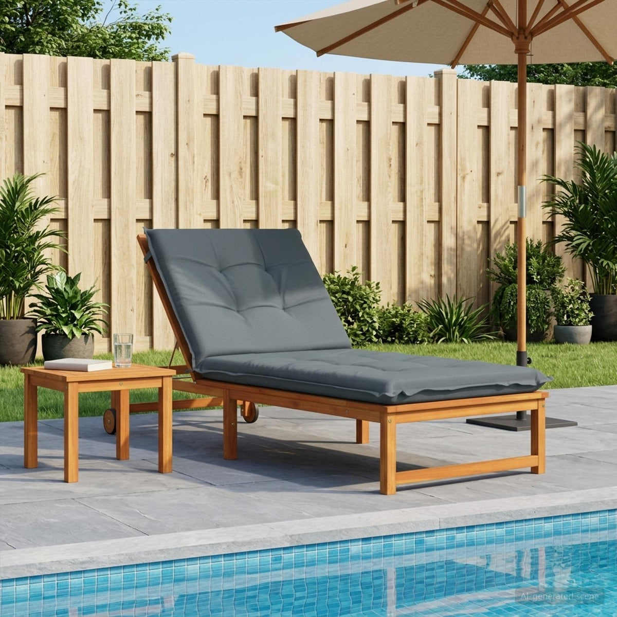 vidaXL Sunlounger Cushion GEMERT 100% Polyester Blue 190 x 70 x 9 cm 1
