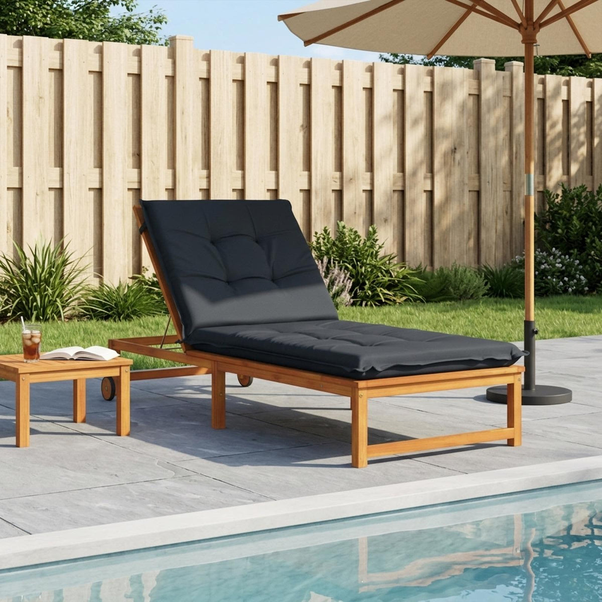 Sunlounger Cushion GEMERT 100% Polyester Melange 190 x 80 x 9 cm Dark blue