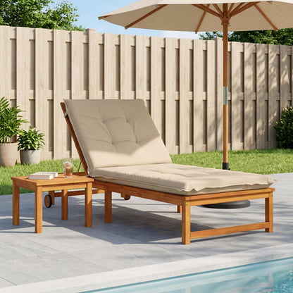Sunlounger Cushion GEMERT 100% Polyester Melange 190 x 80 x 9 cm Cream