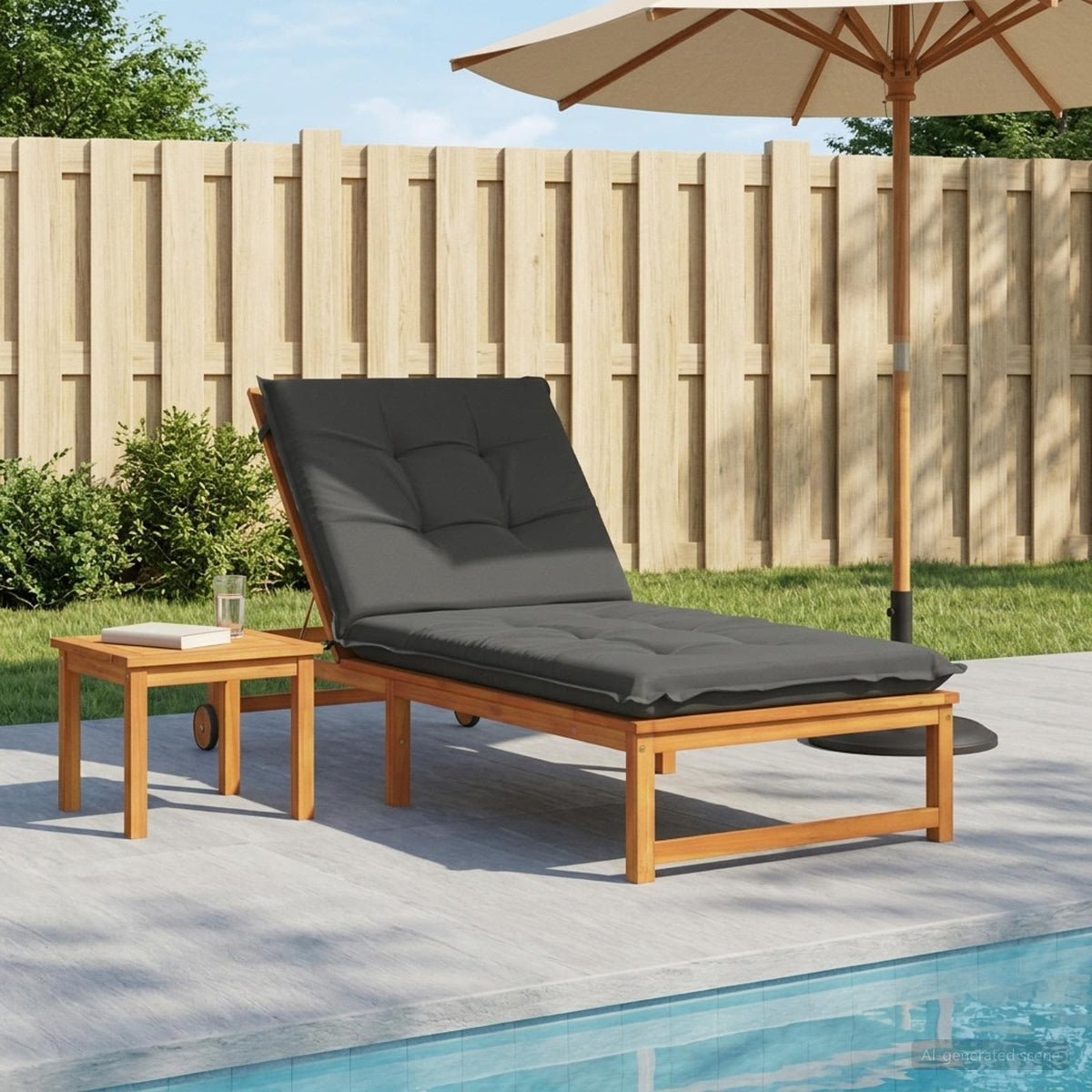 Sunlounger Cushion GEMERT 100% Polyester Anthracite 1