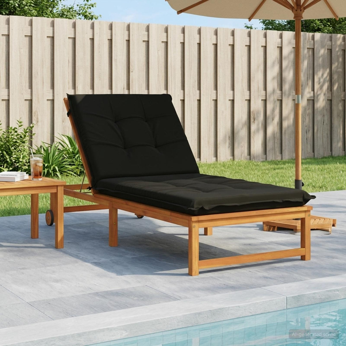 Sunlounger Cushion GEMERT Polyester 190 x 70 x 9 cm Black