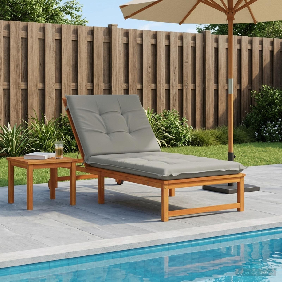 Sunlounger Cushion GEMERT Polyester 190 x 80 x 9 cm Grey