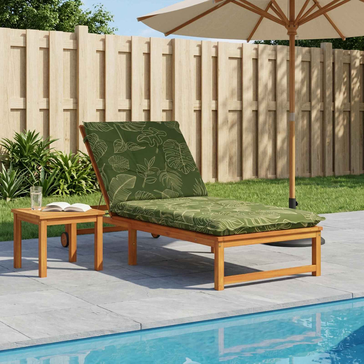 Sunlounger Cushion GEMERT Polyester 190 x 70 x 9 cm Leaf design