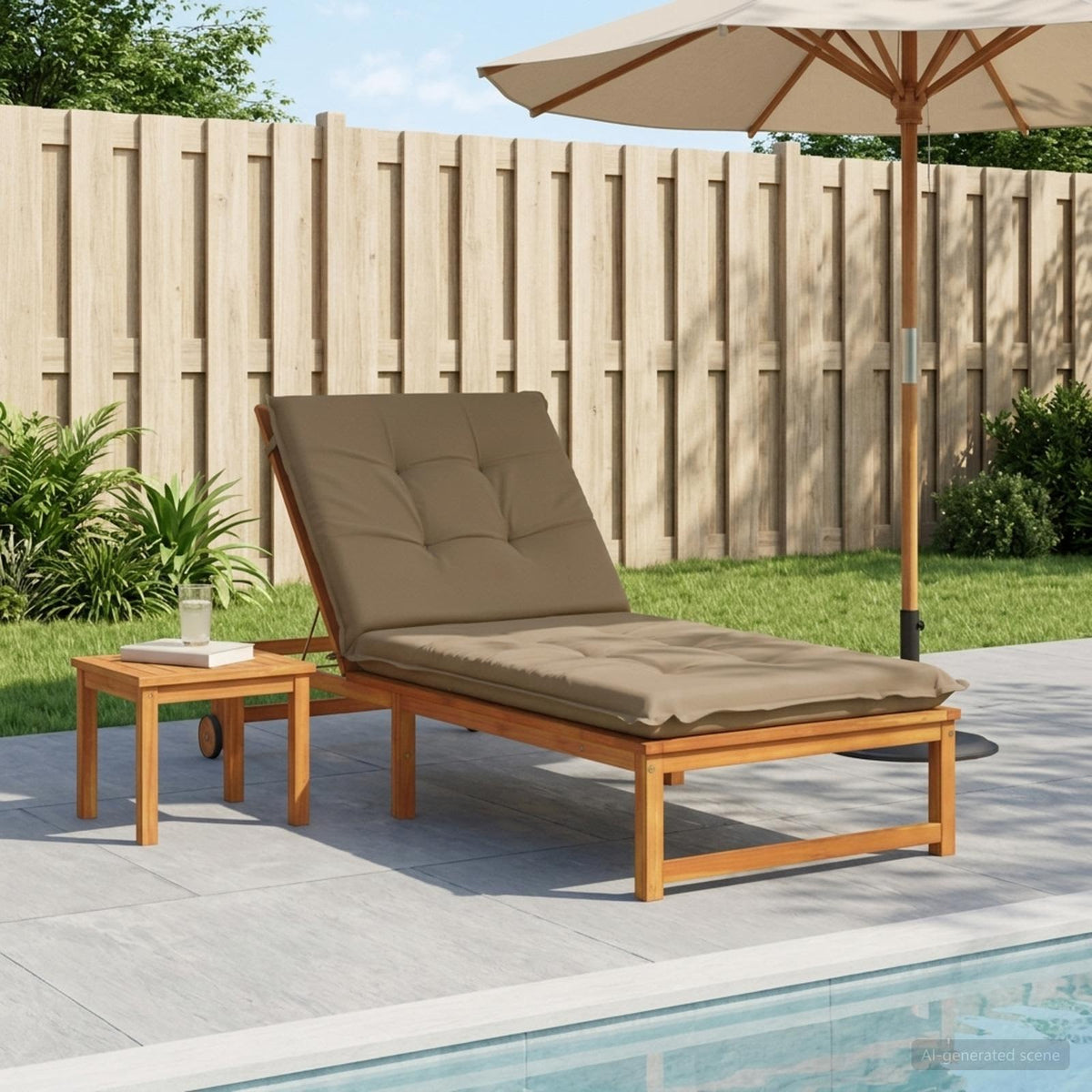 Sunlounger Cushion GEMERT Polyester 190 x 70 x 9 cm Taupe