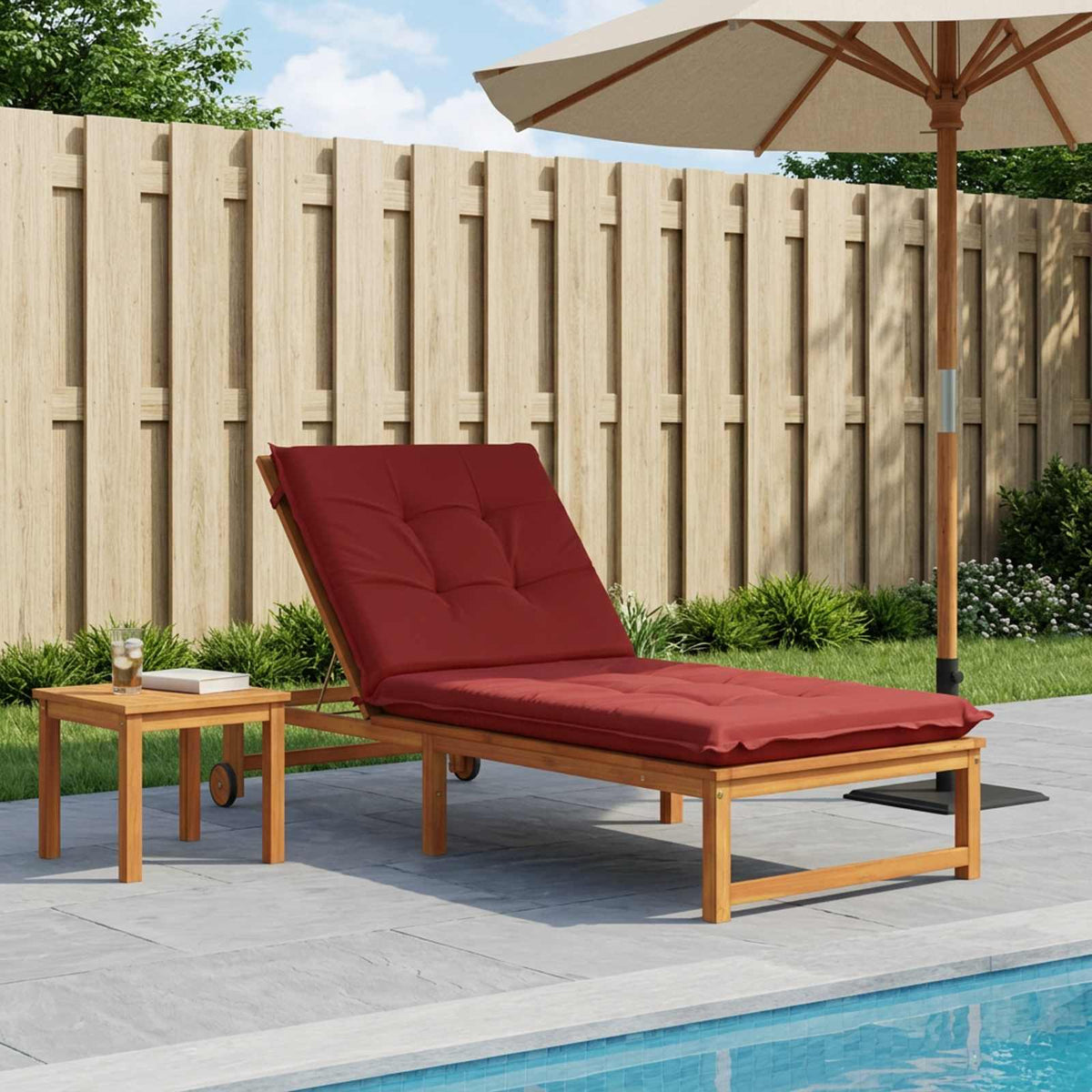 Sunlounger Cushion GEMERT Polyester 190 x 80 x 9 cm Wine red