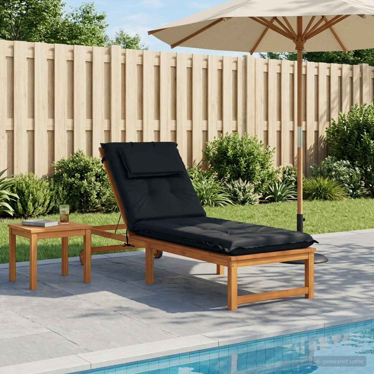 vidaXL Sunlounger Cushion GEMERT 100% Polyester Dark Blue 1