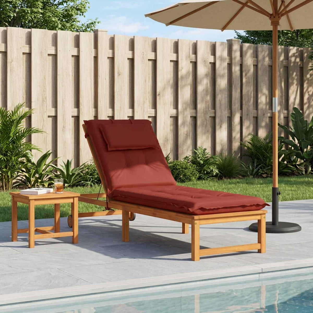 Sunlounger Cushion GEMERT 100% Polyester Red