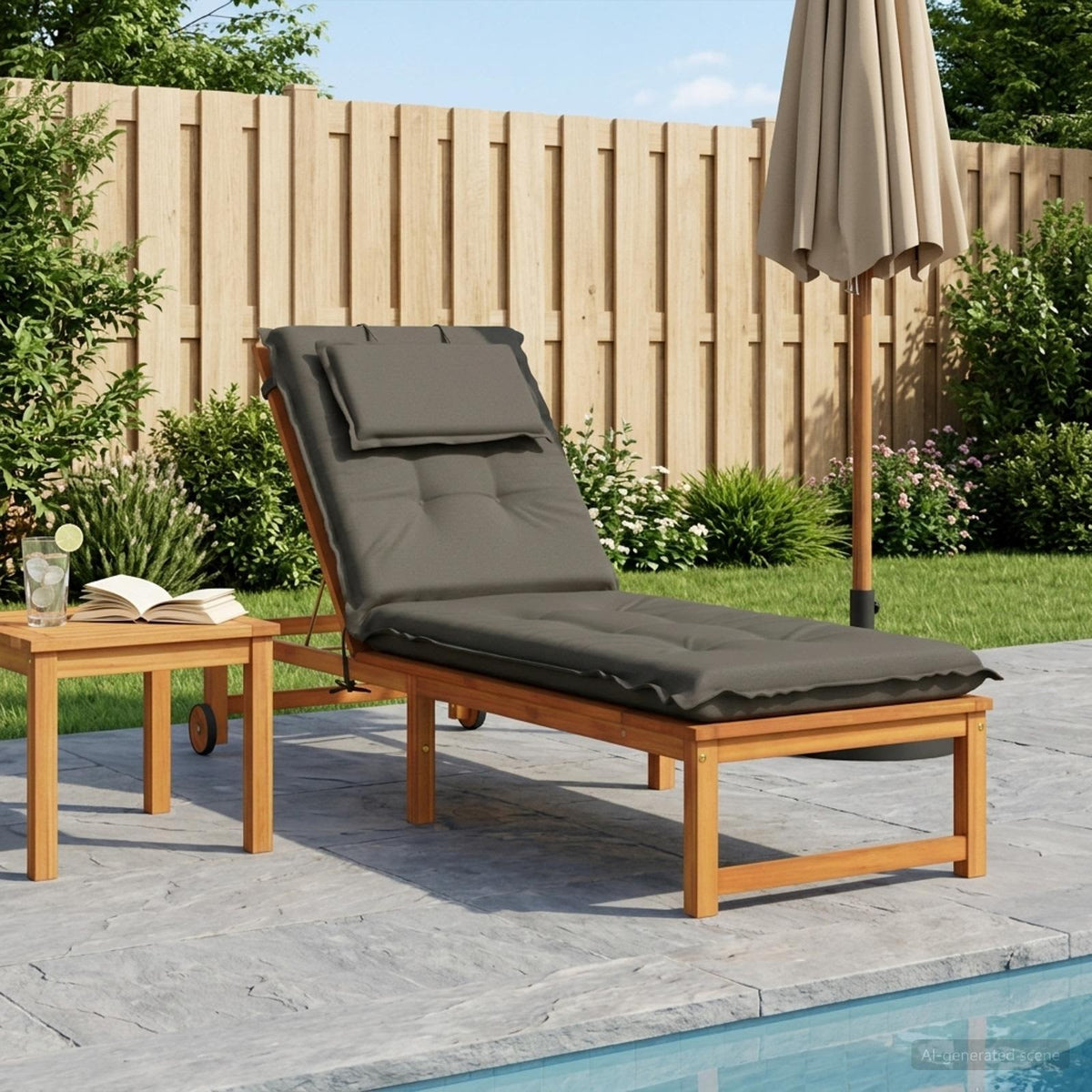 Sunlounger Cushion GEMERT 100% Polyester Grey