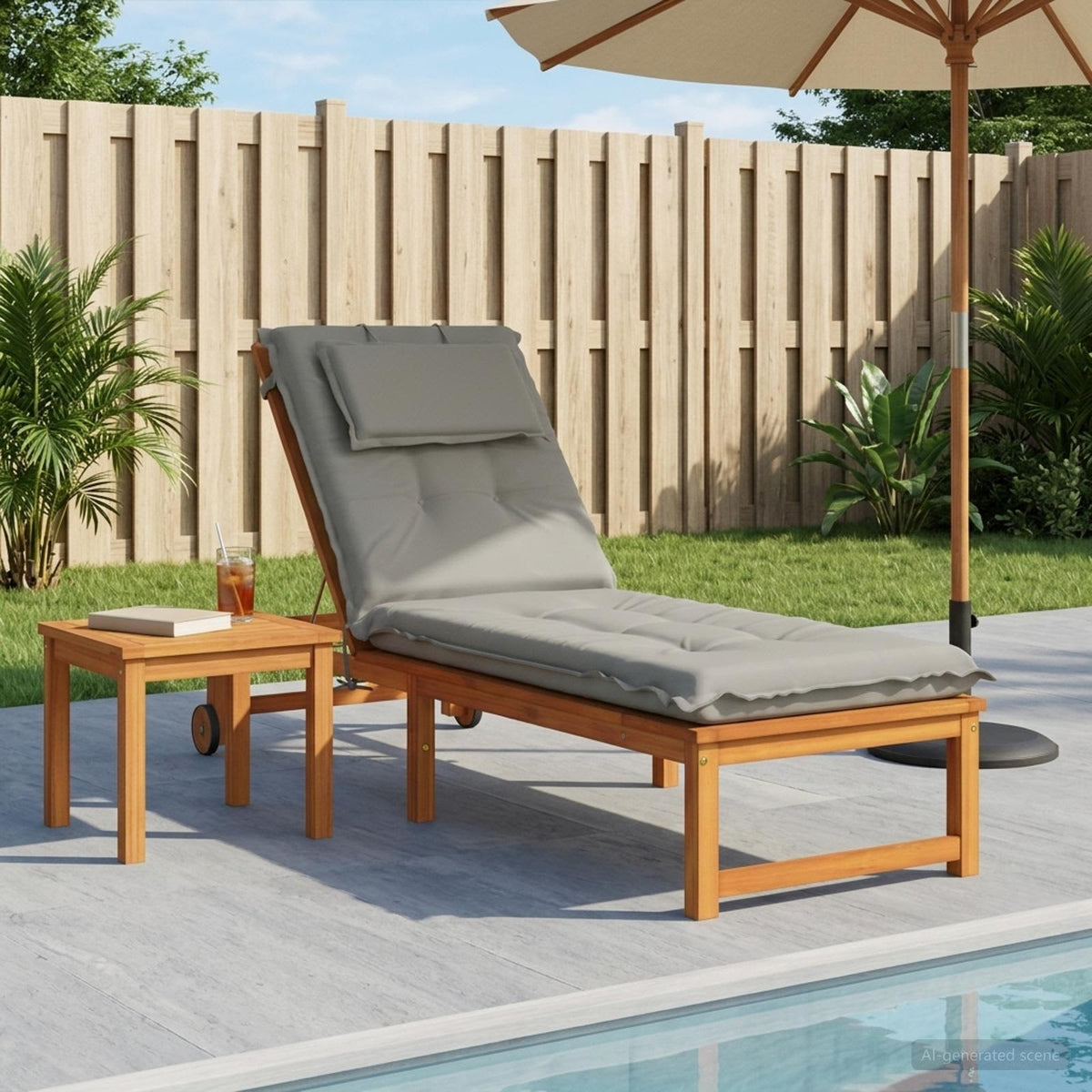 Sunlounger Cushion GEMERT 100% Polyester Grey