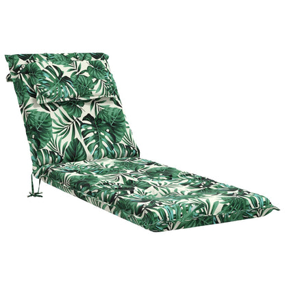vidaXL Sunlounger Cushion GEMERT 100% Polyester Leaf Pattern 2