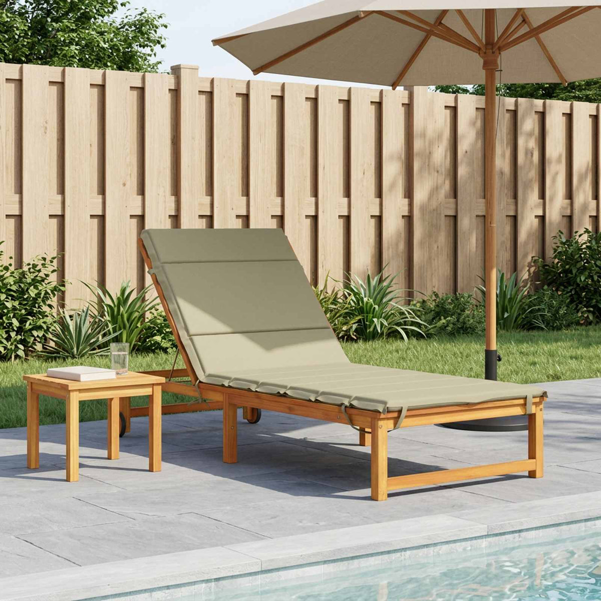 vidaXL Sunlounger Cushion GEMERT 100% Polyester Light Green 1