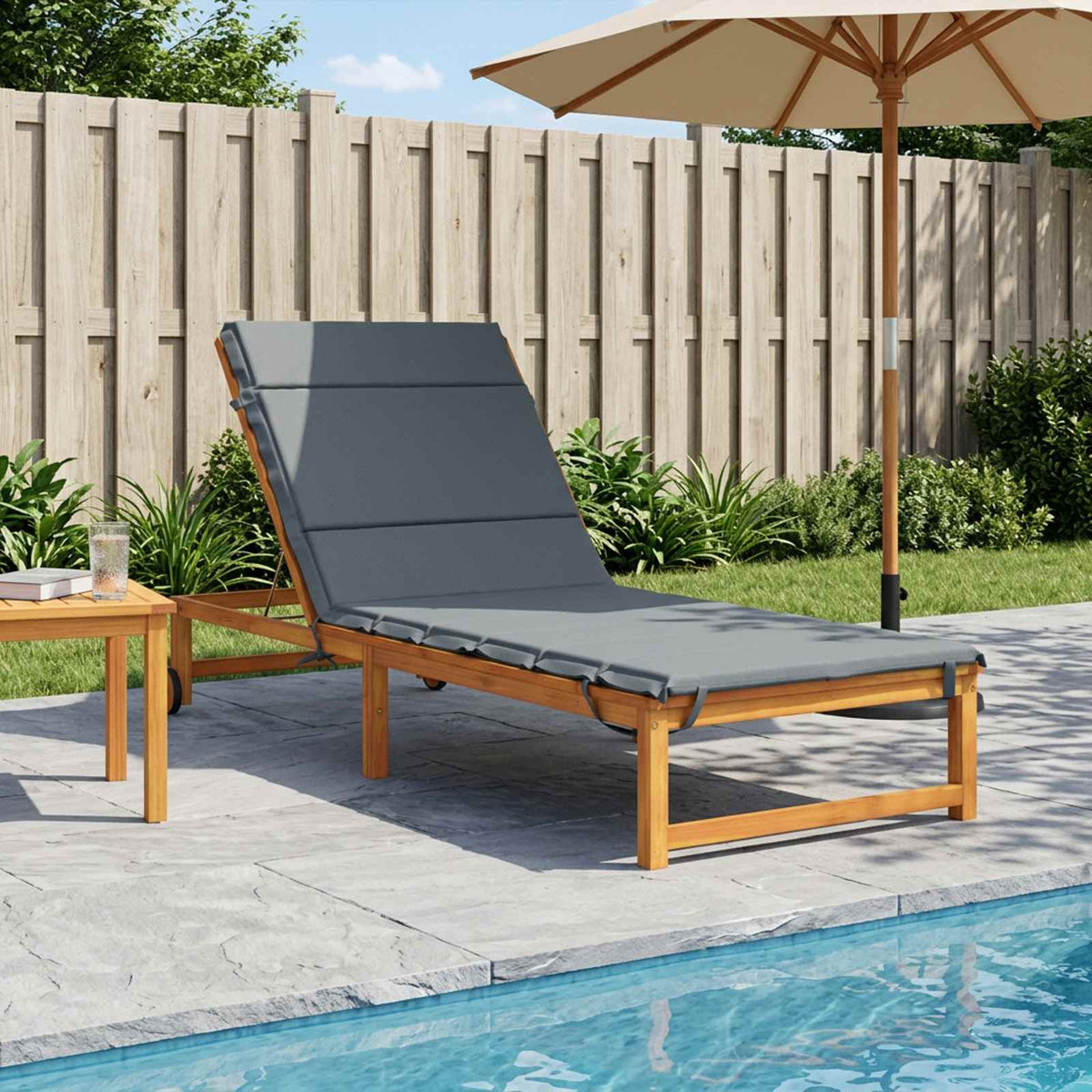 vidaXL Sunlounger Cushion GEMERT 100% Polyester Blue 200 x 80 x 3 cm 1