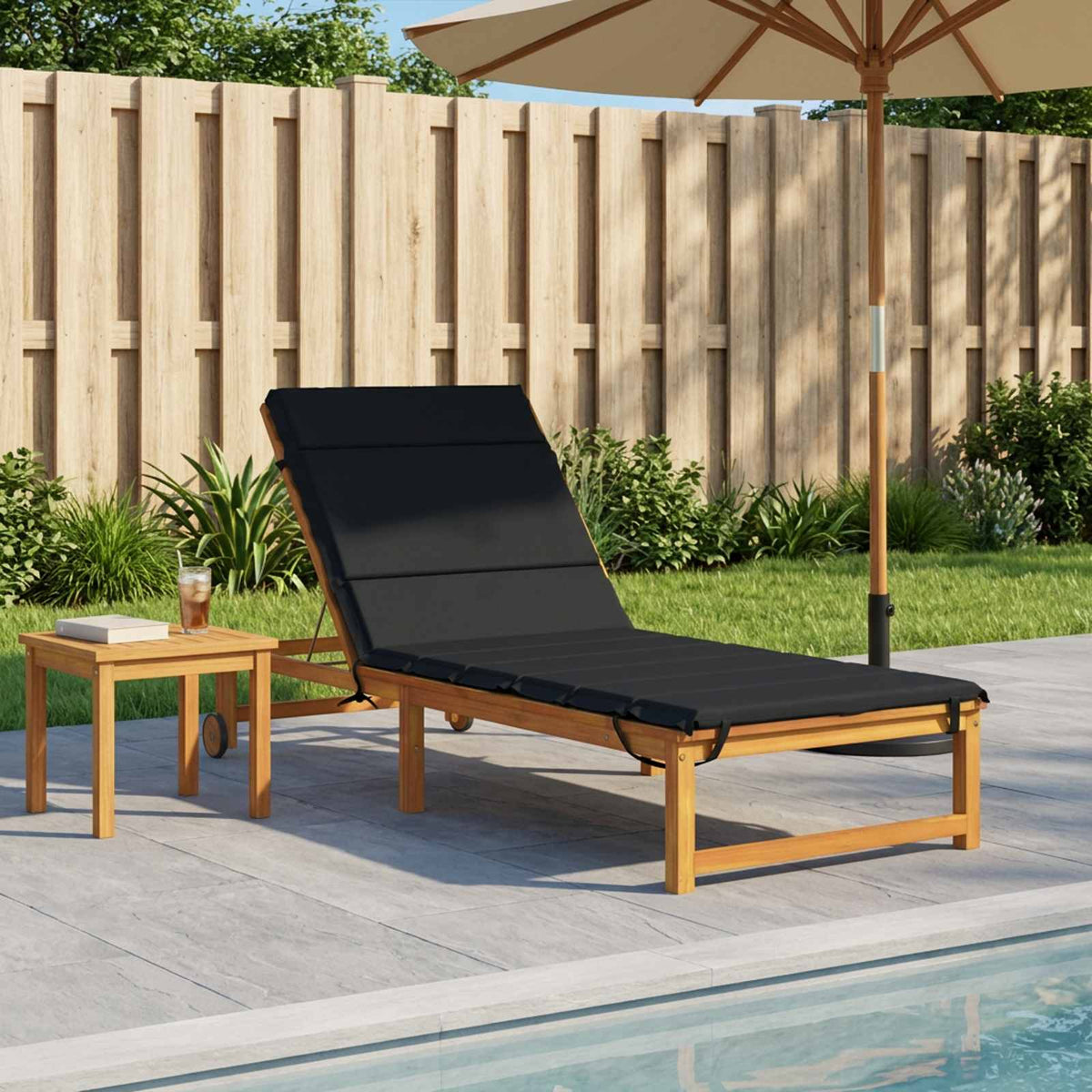 vidaXL Sunlounger Cushion GEMERT 100% Polyester Dark Blue 1