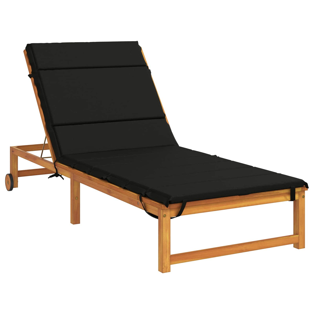 vidaXL Sunlounger Cushion GEMERT 100% Polyester Black 200 x 80 x 3 cm 3