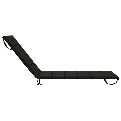 vidaXL Sunlounger Cushion GEMERT 100% Polyester Black 200 x 80 x 3 cm 5