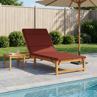 vidaXL Sunlounger Cushion GEMERT 100% Polyester Red 200 x 80 x 3 cm 1
