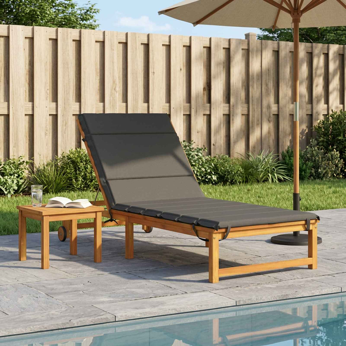 vidaXL Sunlounger Cushion GEMERT 100% Polyester Anthracite 1
