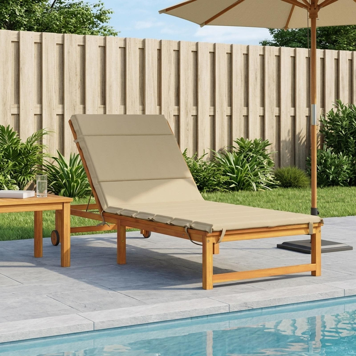 Sunlounger Cushion GEMERT 100% Polyester Beige