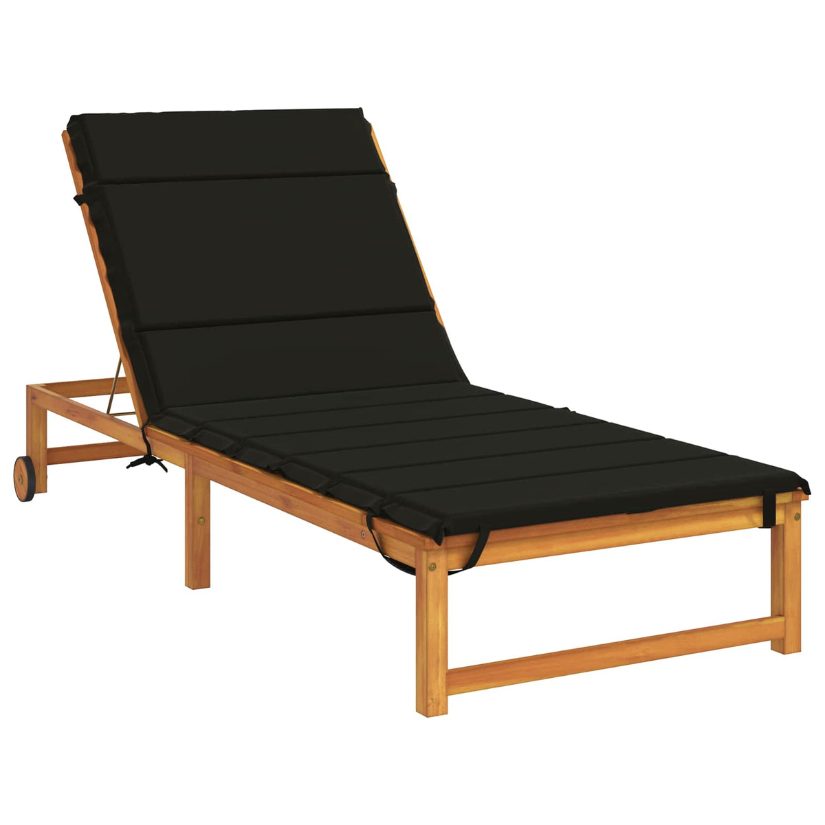 vidaXL Sunlounger Cushion GEMERT 100% Polyester Black 200 x 80 x 3 cm 3