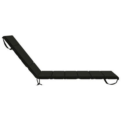 vidaXL Sunlounger Cushion GEMERT 100% Polyester Black 200 x 80 x 3 cm 5