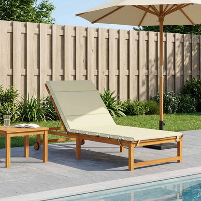 vidaXL Sunlounger Cushion GEMERT 100% Polyester Cream 200 x 80 x 3 cm 1