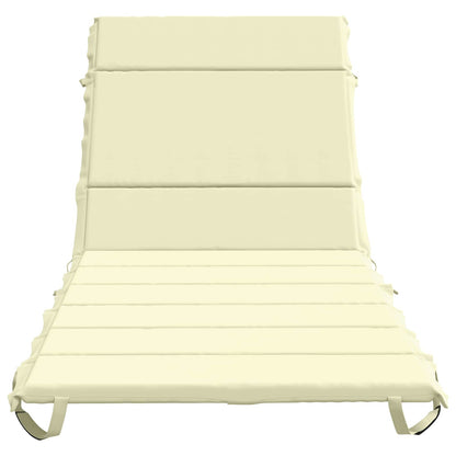 vidaXL Sunlounger Cushion GEMERT 100% Polyester Cream 200 x 80 x 3 cm 4