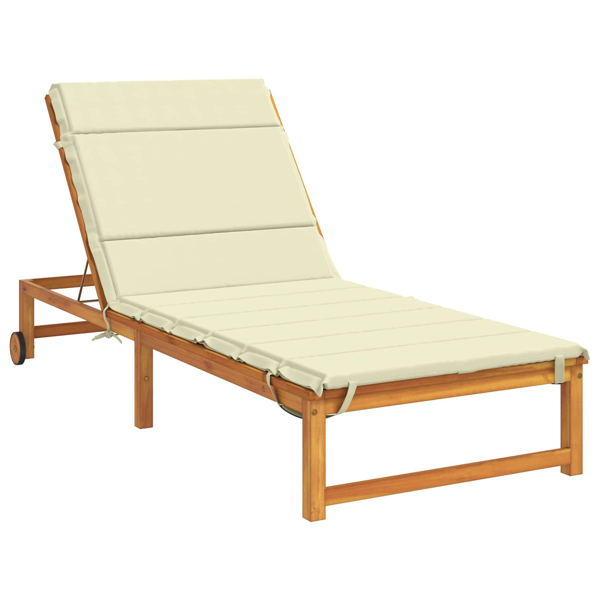 vidaXL Sunlounger Cushion GEMERT 100% Polyester Cream 200 x 80 x 3 cm 3
