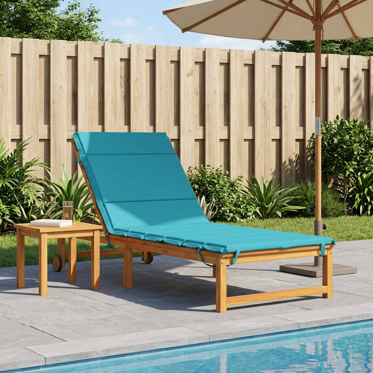 vidaXL Sunlounger Cushion GEMERT 100% Polyester Turquoise 1