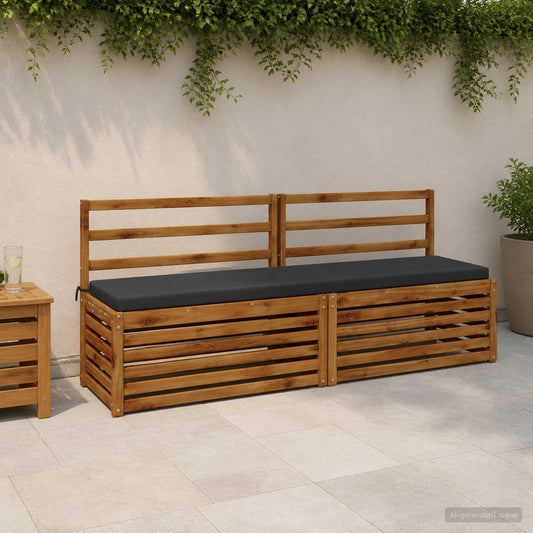 Bench Cushions SOEST 2 pcs Polyester Depth 40 cm Height 5 cm Width 200 cm Anthracite
