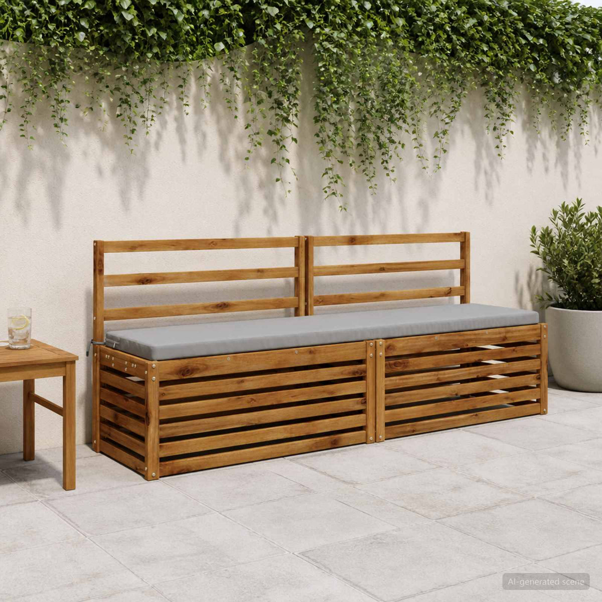 Bench Cushions SOEST 2 pcs 100% Polyester Grey