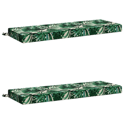 vidaXL Bench Cushions SOEST 2 pcs 100% Polyester Leaf Pattern 2