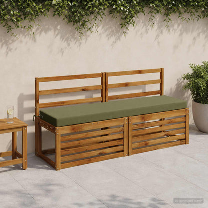 vidaXL 2-Piece Bench Cushions SOEST 2 pcs 100% Polyester Olive Green 1